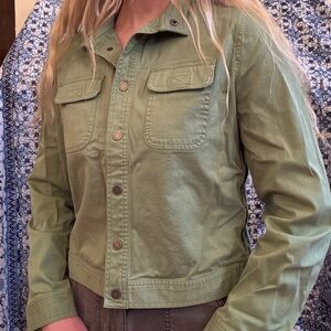 Liz Claiborne Olive Utility Jacket with Chest Flaps